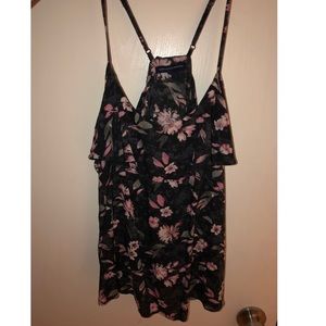 AMERICAN EAGLE FLORAL RUFFLE TANK
